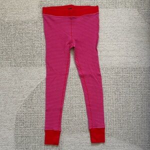 J. Crew Waffle-Knit PJ Pants in Pink and Red/Orange Stripes